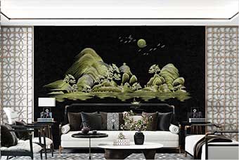 清远森佰汇航空纤维墙咔（湖光山色）